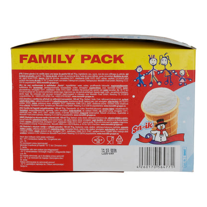 Eis Sn-ik | Gelato alla vaniglia „Semja“ | Cremoso, coppetta di cialda, confezione famiglia (9 pezzi) | 1170 ml / 675 g