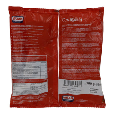 Cevapcici Vatan | Rindfleischröllchen | Bratfertig, halal, tiefgefroren | 700 g