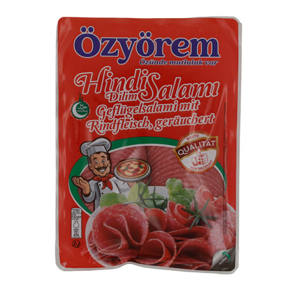 Geflügelsalami Özyörem Hindi Dilim Salami | Geräuchert | Mit Rindfleisch | 400 g