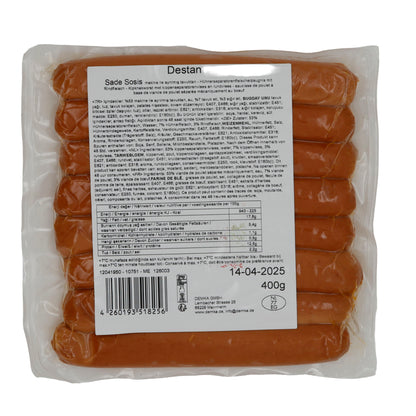 Geflügelsalami Destan Sade Sosis | Hähnchen- und Rinderwürstchen | Für vielseitigen Genuss | 400 g