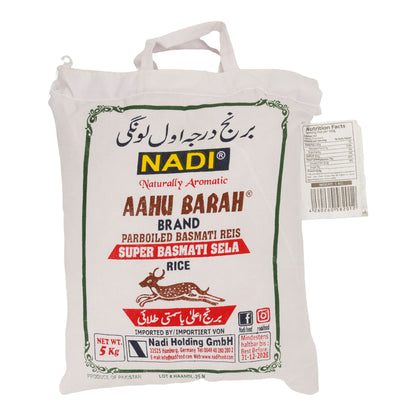 Nadi Aahu Barah Super Basmati Sella Reis 5 kg | Parboiled Basmati Reis
