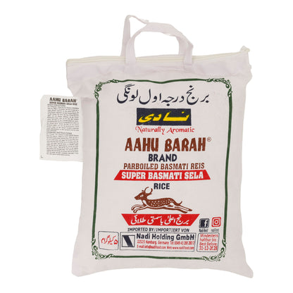 Nadi Aahu Barah Super Basmati Sella Reis 5 kg | Parboiled Basmati Reis