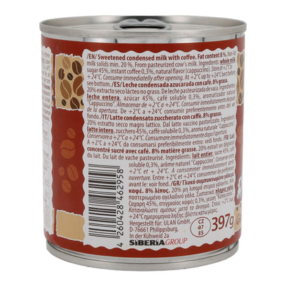 Latte condensato zuccherato | Prodotto lattiero-caseario | Con caffè | Lattina da 397 g