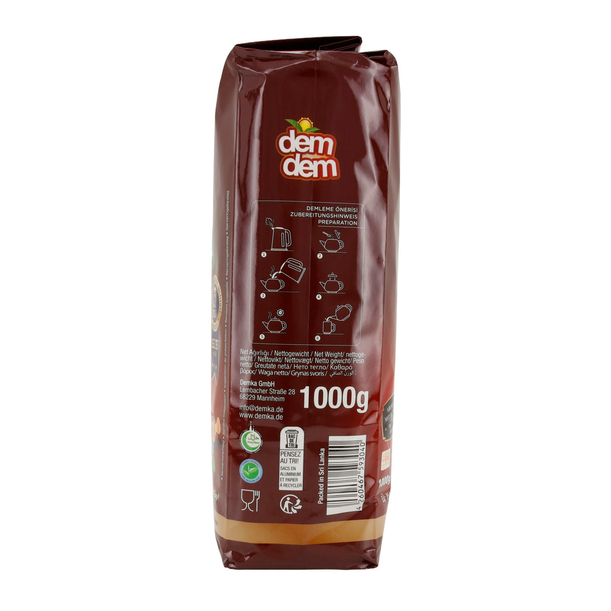 Ceylon Schwarzer Tee Bergamotte Dem Dem | Schwarz-Tee | Aromatisiert | 1000 g
