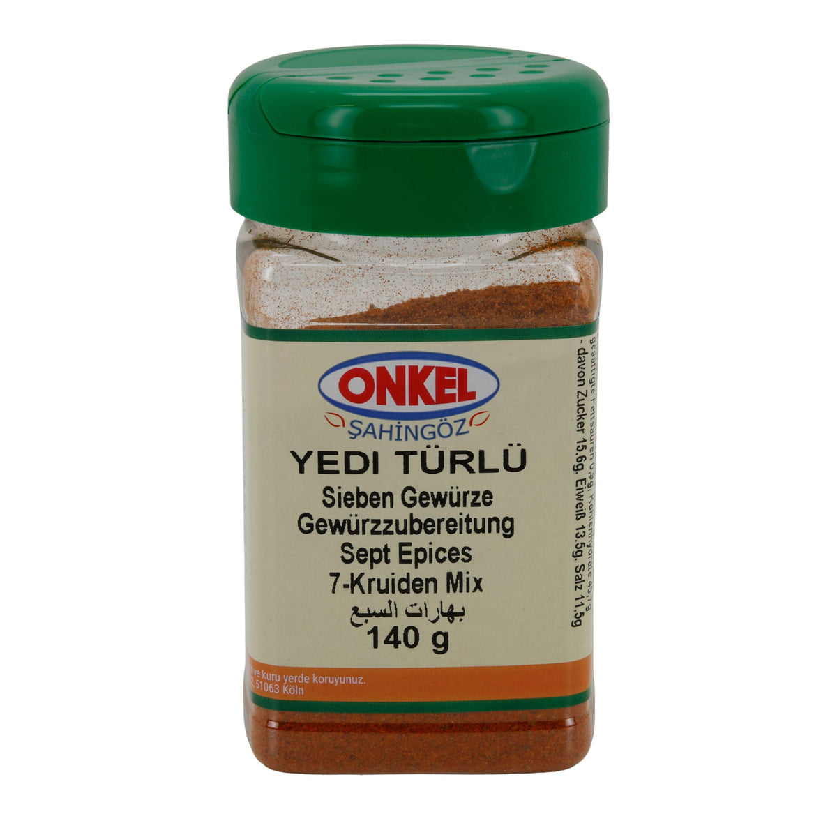 Gewürzmischung Onkel Yedi Türlü | Sieben Gewürze | Baharat Mix Orientalisch | 140 g ONKEL SAHINGÖZ