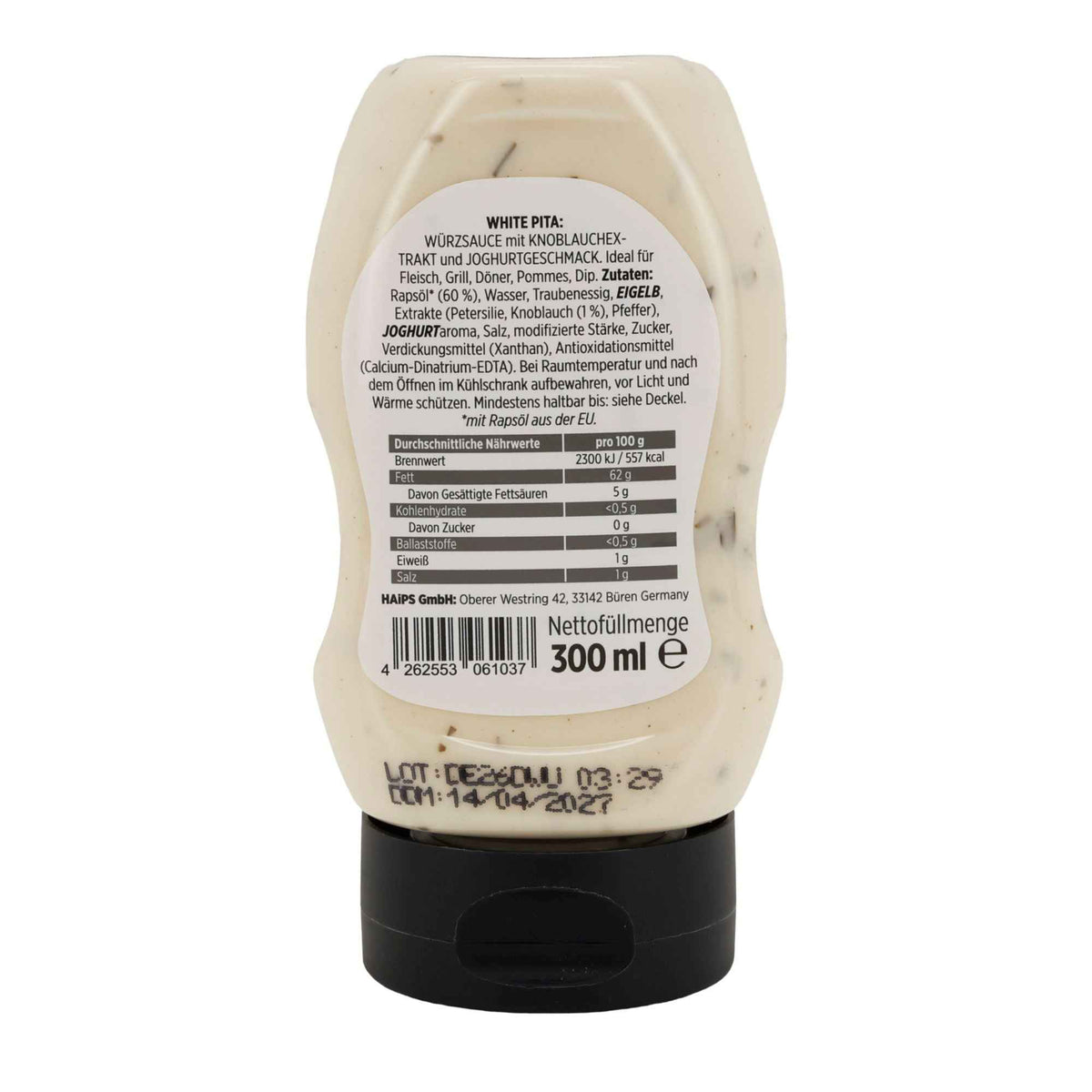 Ya'ummi White Pita Würzsauce | Knoblauch Joghurt Sauce | 300 ml