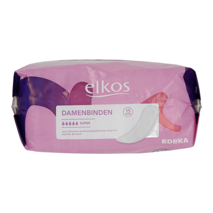 Damenverband elkos | Super | Betrouwbare bescherming dag en nacht | 15 stuks