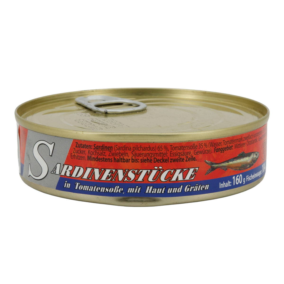 Sardinenstücke | In Tomatensoße | Mit Haut & Gräten | 160 g MONOLITH