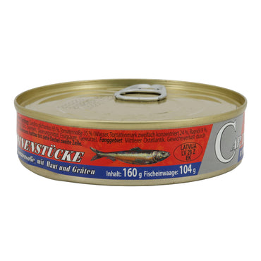 Sardinenstücke | In Tomatensoße | Mit Haut & Gräten | 160 g