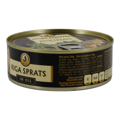 Fischkonserve | Riga Sprats in Öl | Geräucherte Sprotten | 240 g