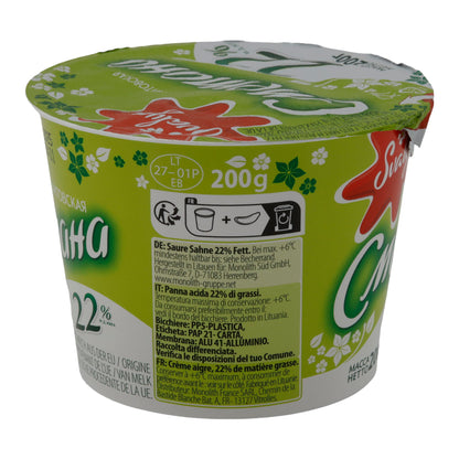 Sauerrahm Svalya Panna Acida Lituana | Sauerrahm | 22% di grassi, alternativa cremosa allo Schmand | 200 g