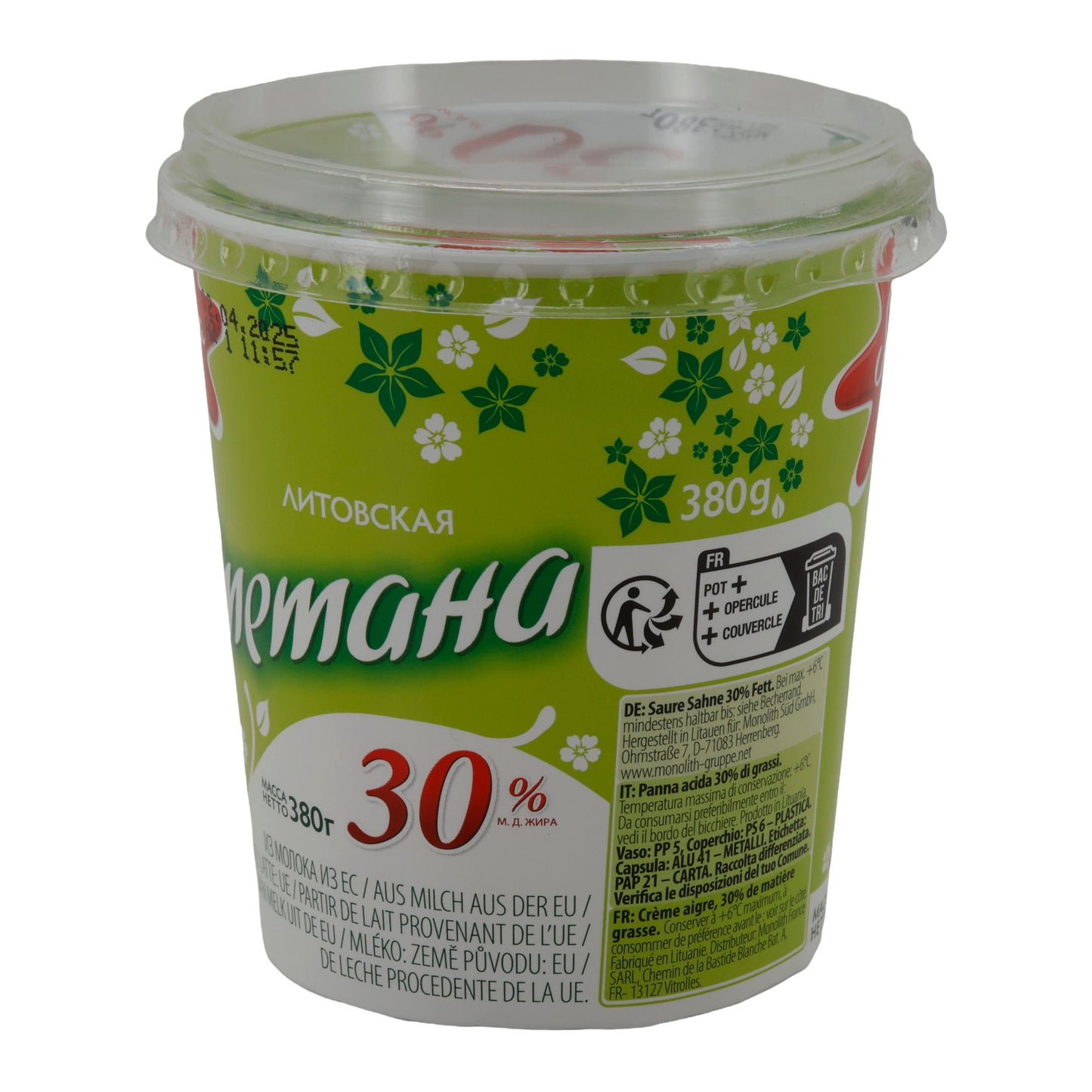 Schmand Svalya Panna Acida Lituana | Alternativa Cremosa allo Schmand | 30 % Grassi | 380 g