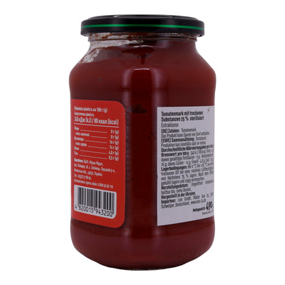 Tomatenpaste Runa | 25 % trockene Substanzen | Hochwertiges Tomatenmark aus der Ukraine | 490 g