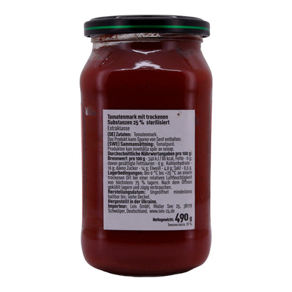 Tomatenpaste Runa | 25 % trockene Substanzen | Hochwertiges Tomatenmark aus der Ukraine | 490 g
