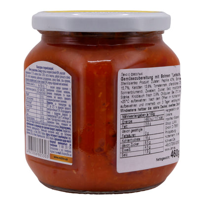 Preparazione di verdure "Letscho" | Con fagioli | Prodotto sterilizzato in vaso | 460 g