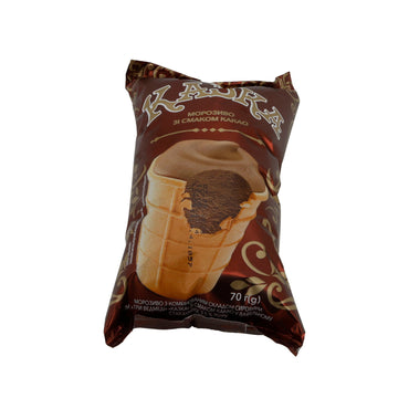 Eis Kazka | Kakaogeschmack | Cremig, knuspriger Waffelbecher | 70 g / 150 ml KASKA