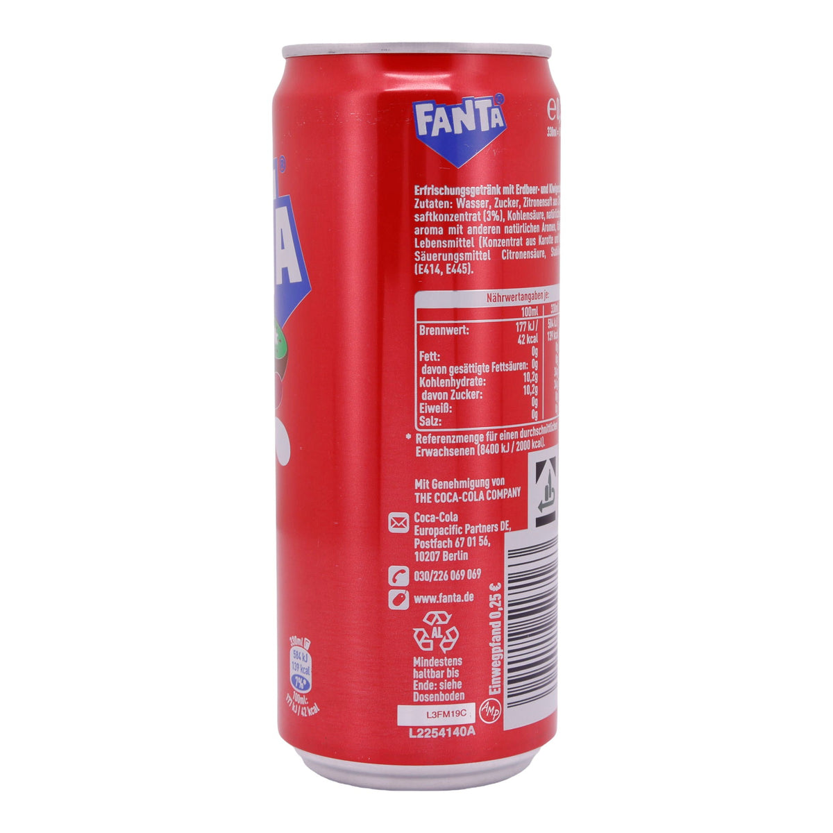 Erfrischungsgetränk Fanta | Strawberry Kiwi | Mit Erdbeer- und Kiwi-Geschmack | 330 ml FANTA