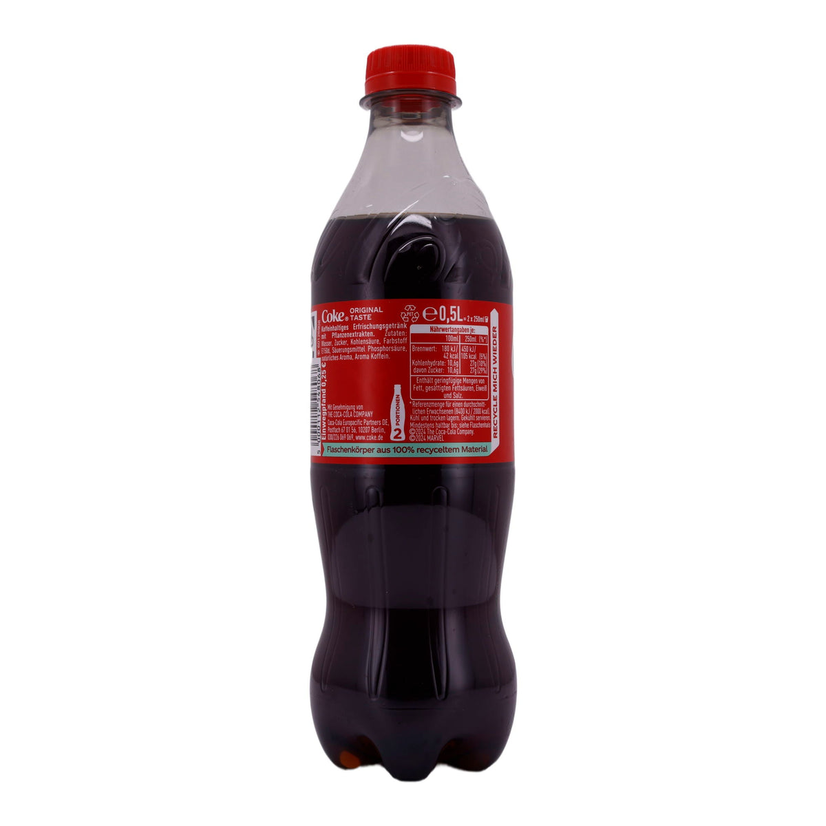 Erfrischungsgetränk Coca-Cola | Original Taste | Klassisches Erfrischungsgetränk | 0,5L COCA COLA