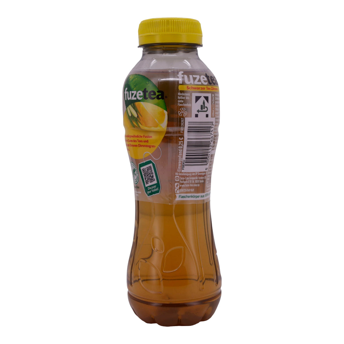 Schwarzer Tee Fuze Tea | Tee | Mit Zitrone und Zitronengrasgeschmack | 0,4 l – Erfrischendes Teegetränk FUZE TEA