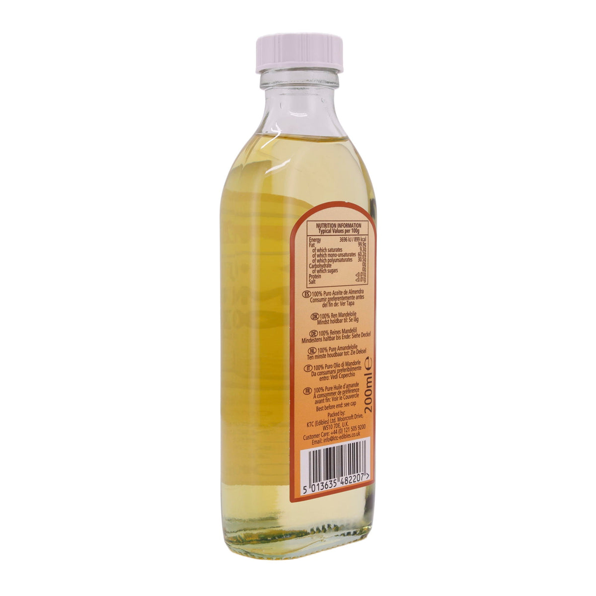 Öl KTC | Pure Almond Oil | Vielseitiges Öl für Küche und Pflege | 200 ml