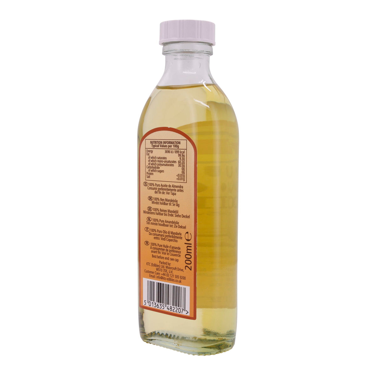 Öl KTC | Pure Almond Oil | Vielseitiges Öl für Küche und Pflege | 200 ml