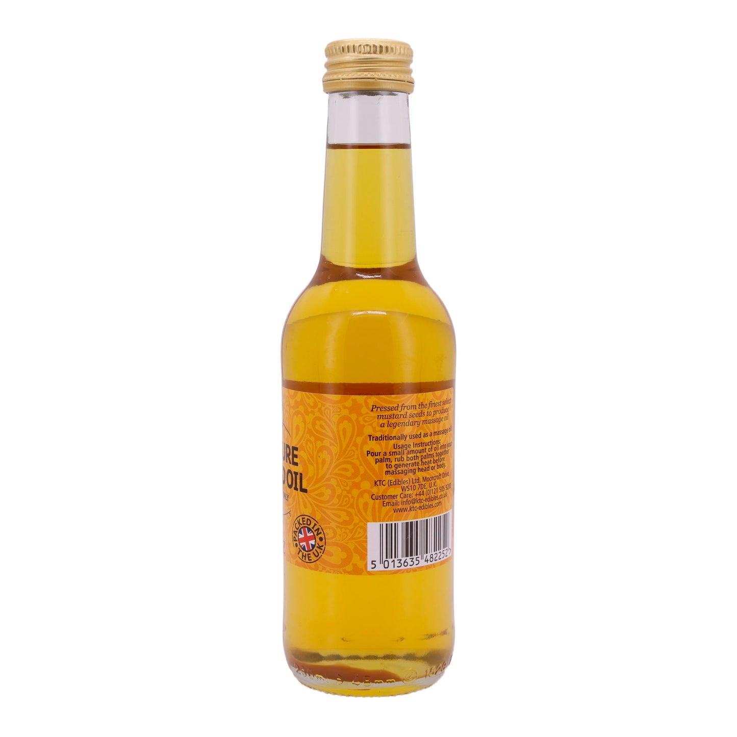 Massageolie KTC | 100% Pure Mosterdolie | Hoogwaardig, uitwendig gebruik | 250 ml
