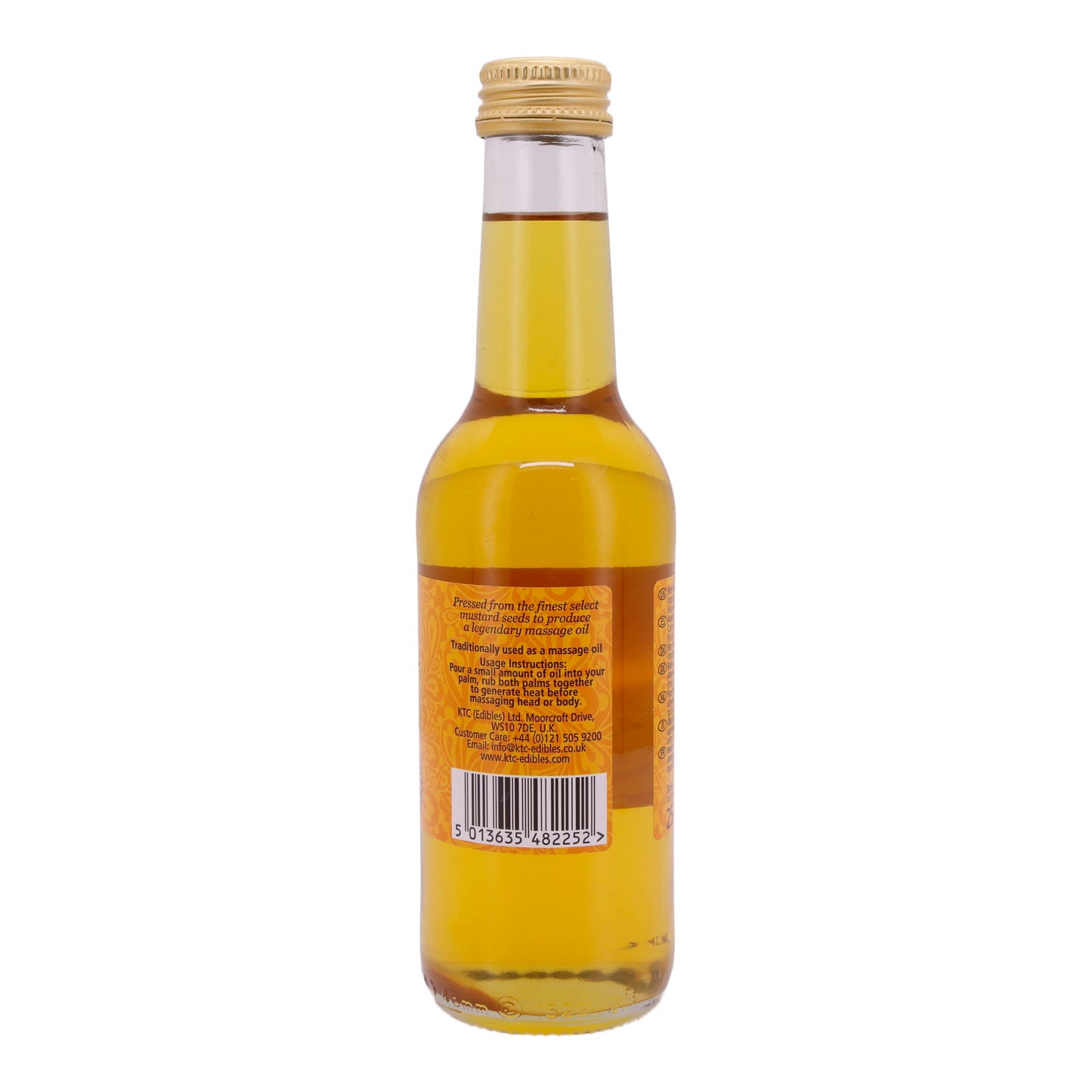Massageolie KTC | 100% Pure Mosterdolie | Hoogwaardig, uitwendig gebruik | 250 ml