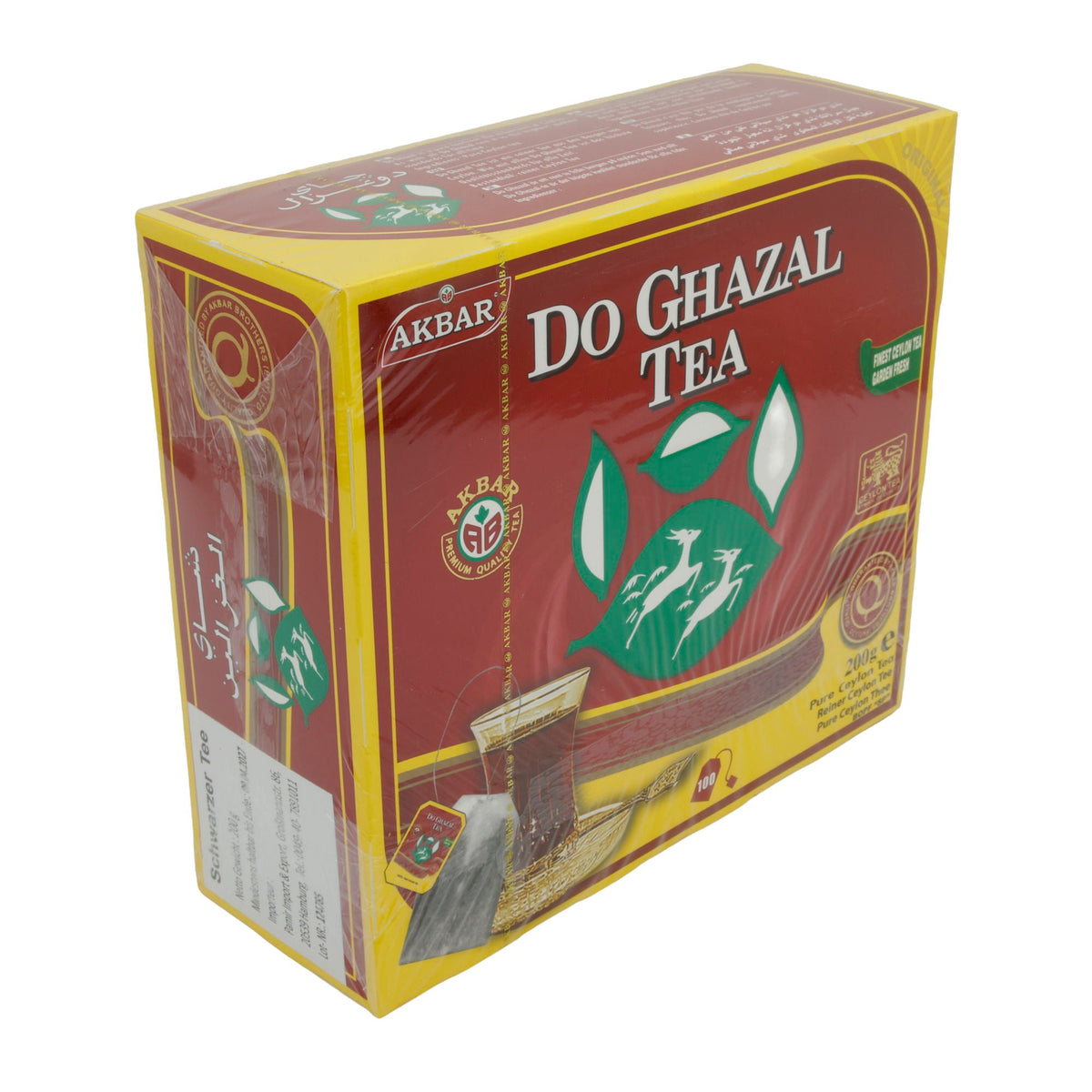 Tee Do Ghazal | Schwarztee | Hochwertiger Ceylon Schwarztee, 100 Teebeutel | 200 g DO GHAZAL