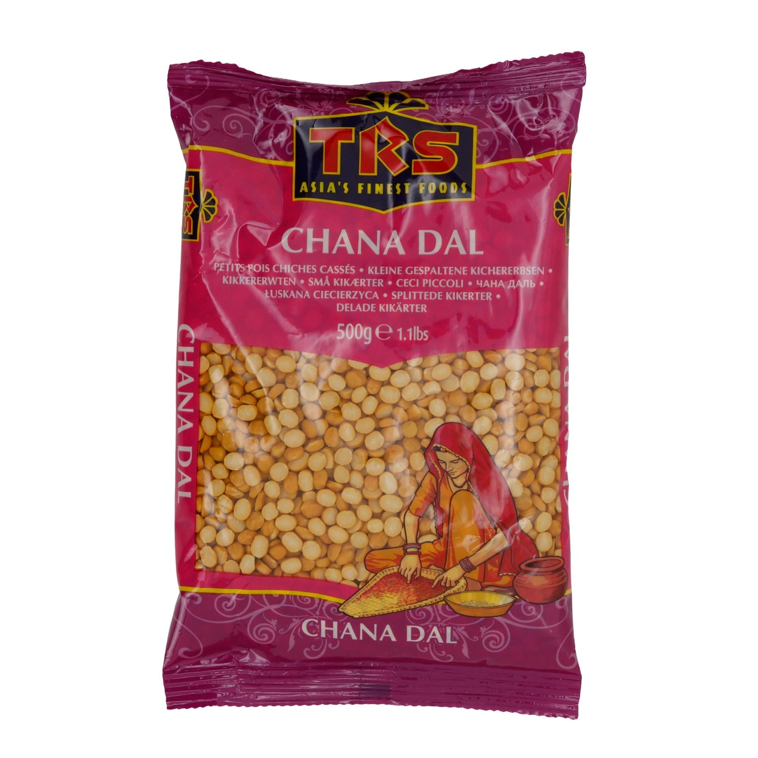 Kichererbsen TRS Chana Dal | Hülsenfrüchte | Kleine gespaltene Kichererbsen | 500 g Packung TRS