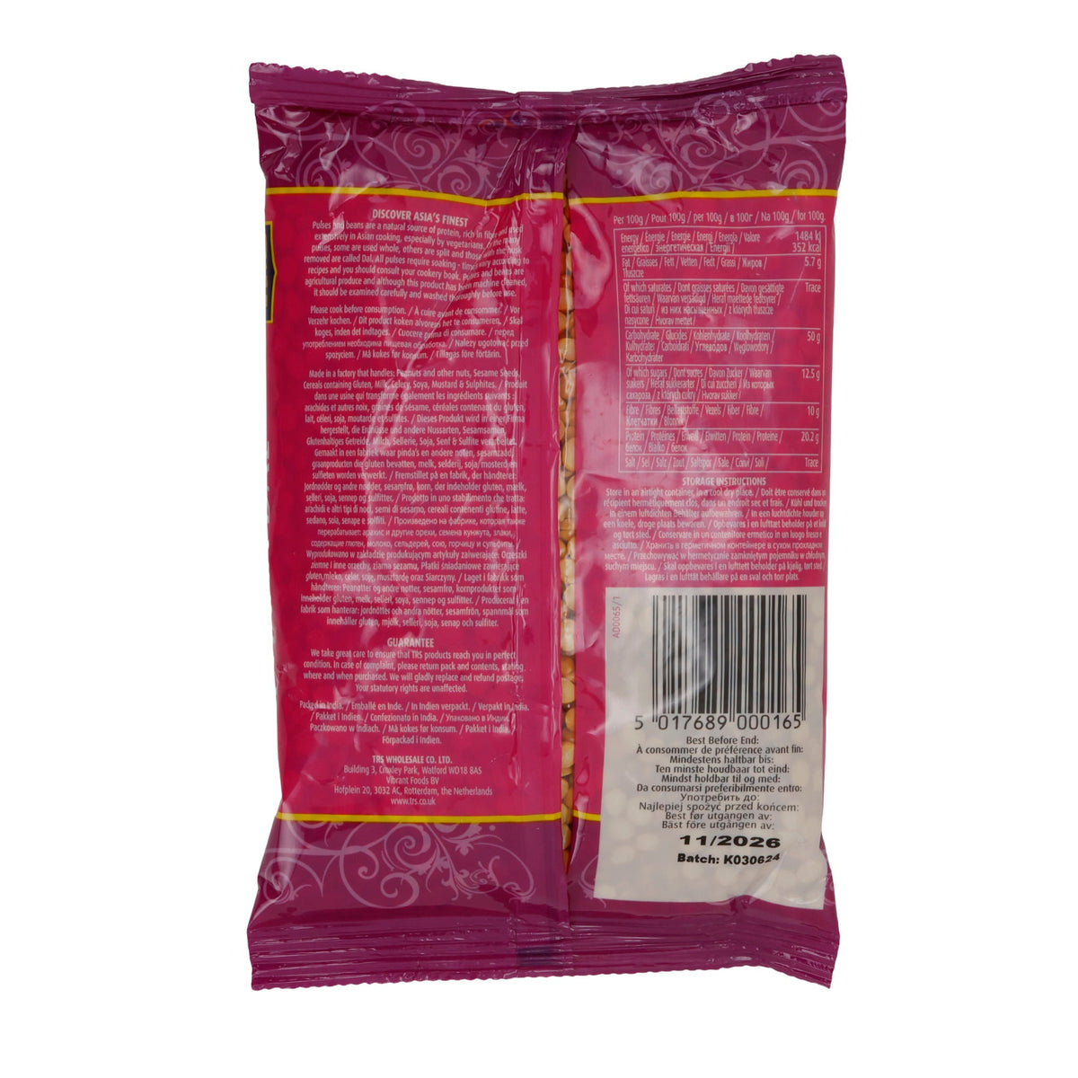 Kichererbsen TRS Chana Dal | Hülsenfrüchte | Kleine gespaltene Kichererbsen | 500 g Packung