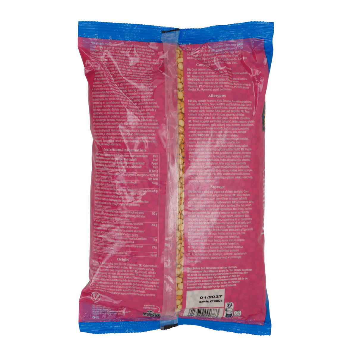 Kichererbsen TRS Chana Dal | geteilt (Split Chickpeas) | Hülsenfrüchte | 2 kg Packung