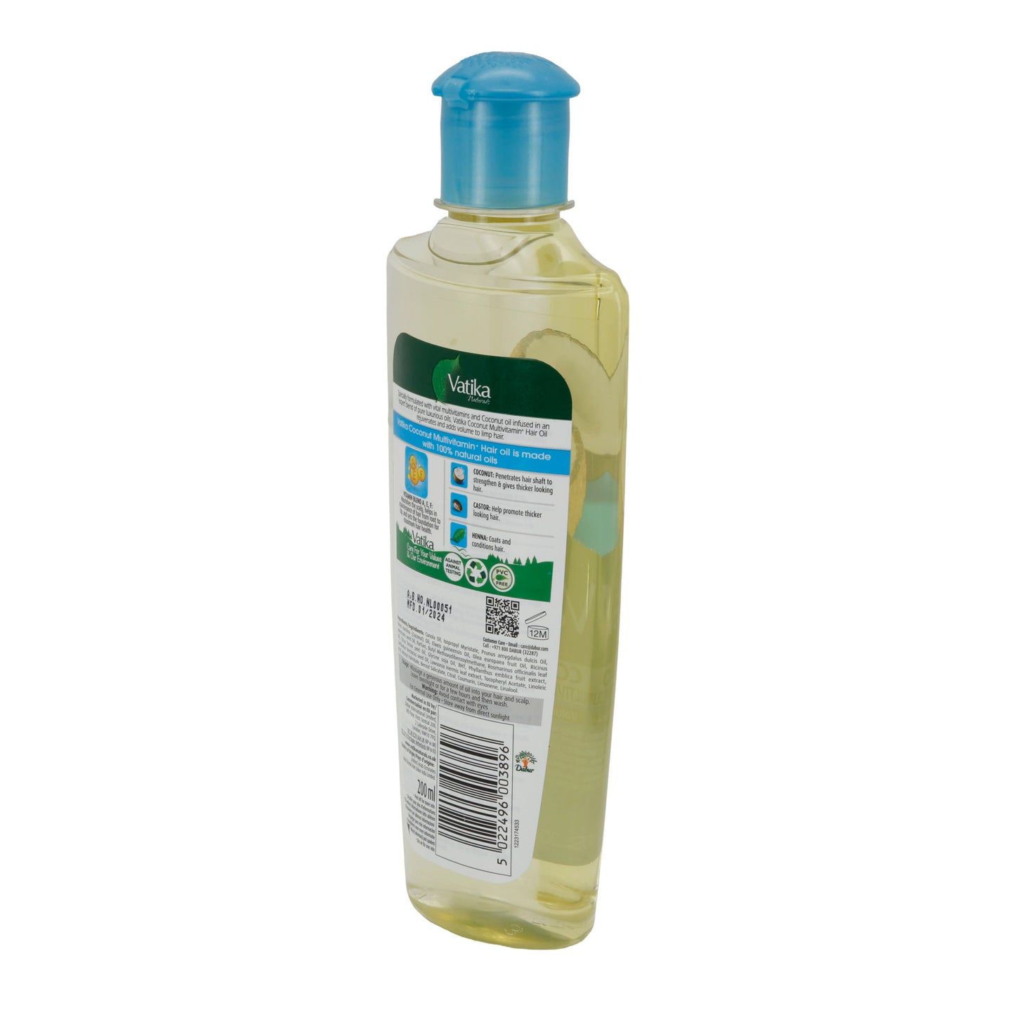Haarolie Vatika Naturals Kokosnoot Haarolie | Intensieve Hydratatie | 200 ml