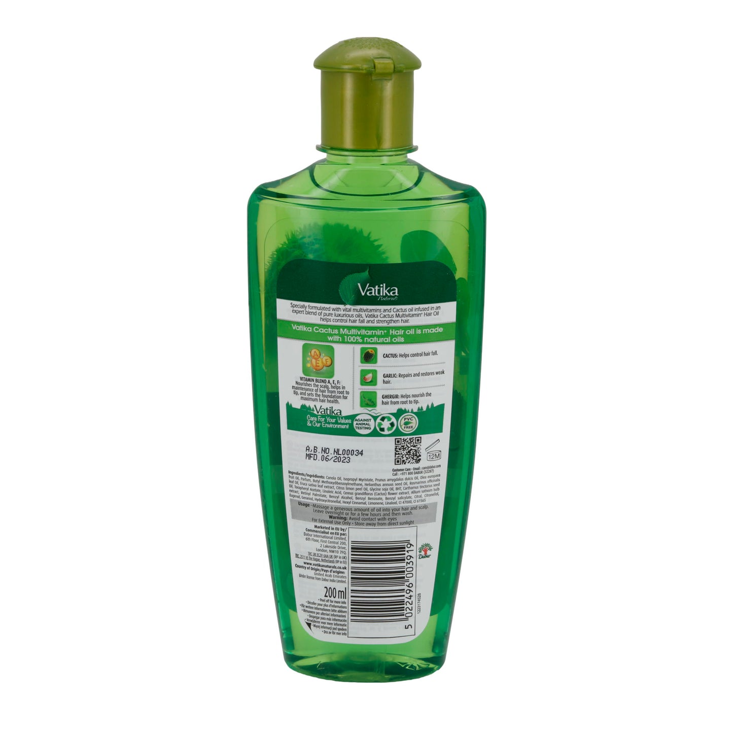 Haaröl Vatika Naturals Kaktus Haaröl | Intensive Feuchtigkeit | 200 ml