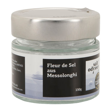 Fleur de Sel | Reines Meersalz aus Messolonghi | unraffiniert & naturbelassen | 150 g im Glas