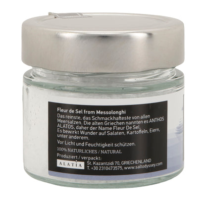 Fleur de Sel | Reines Meersalz aus Messolonghi | unraffiniert & naturbelassen | 150 g im Glas