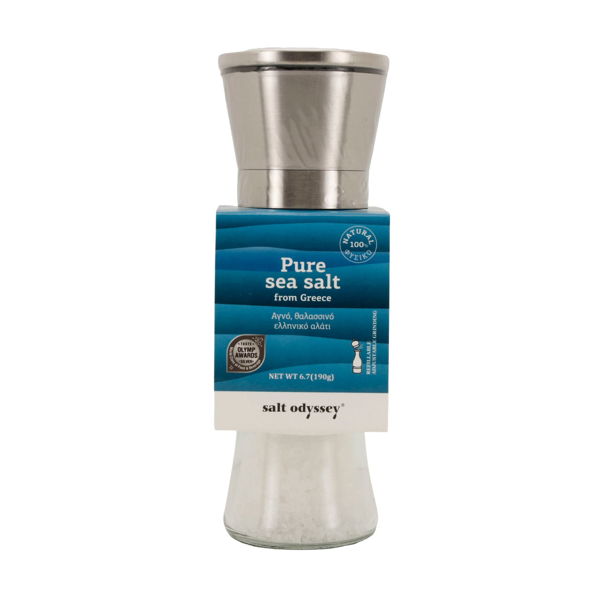 Salzmühle Salt Odyssey | Reines Meersalz grob | 100 % Natur | 190 g Mühle Odyssey