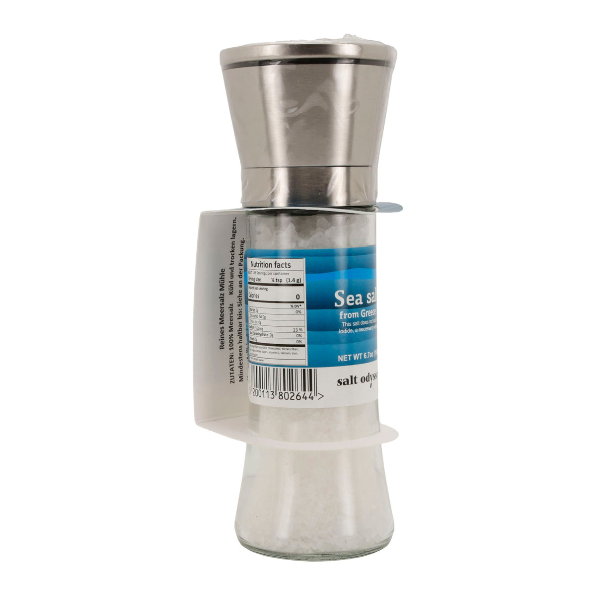 Salzmühle Salt Odyssey | Reines Meersalz grob | 100 % Natur | 190 g Mühle Odyssey