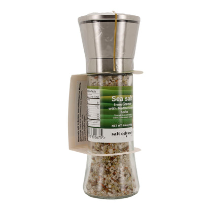 Gewürzmühle Salt Odyssey | Griechisches Meersalz mit mediterranen Kräutern | 160 g Mühle