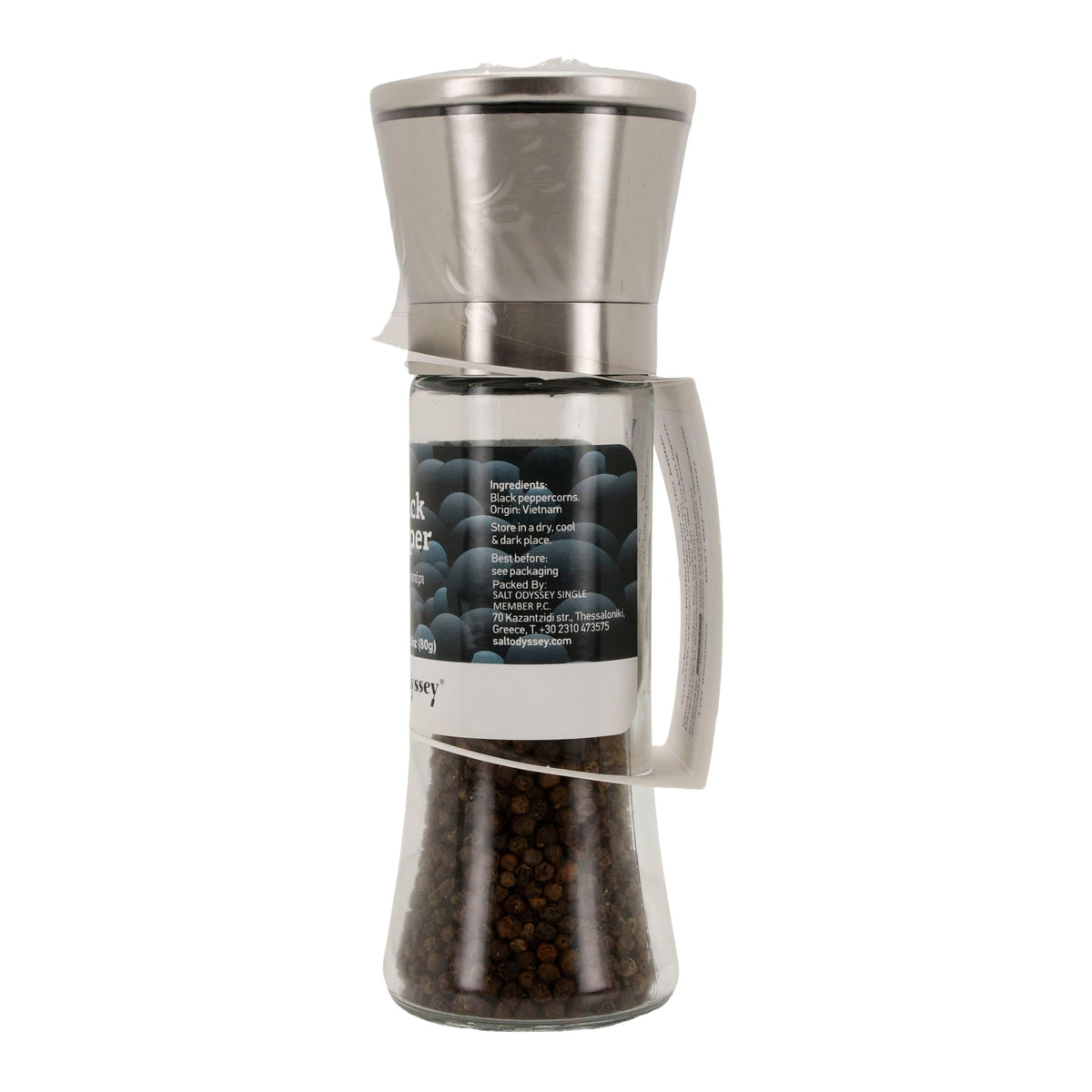 Pfeffermühle Salt Odyssey | Schwarzer Pfeffer ganz | Intensiv aromatisch | 80 g Mühle Odyssey