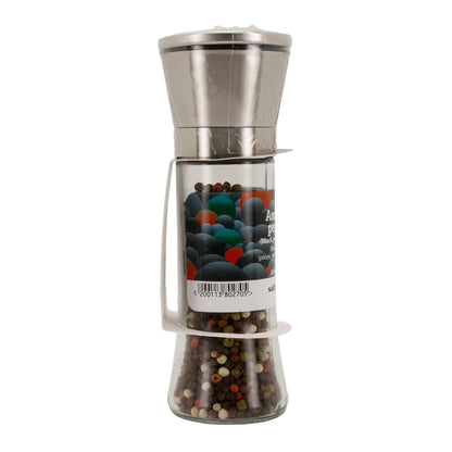 Pfeffermühle Salt Odyssey | Bunte Pfeffermischung | Schwarz, Grün, Weiß, Rot | 80 g Mühle