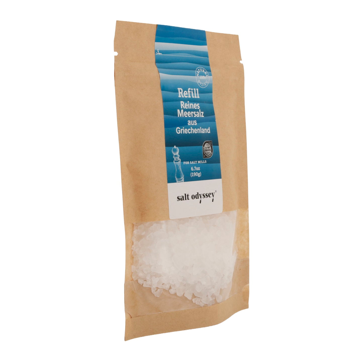 Salz Salt Odyssey | Reines grobes Meersalz Nachfüllpackung | 100 % Natur | 190 g