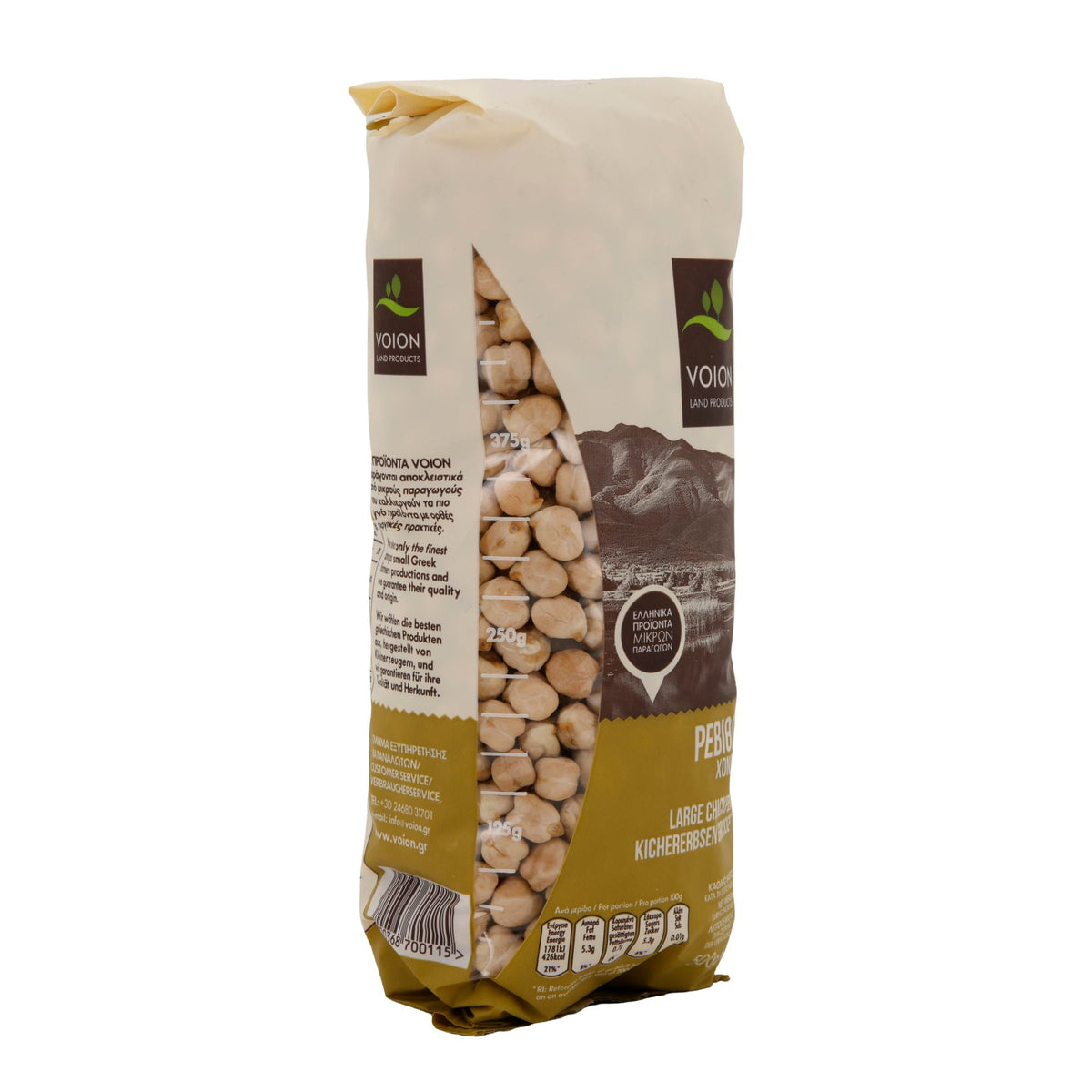 Hülsenfrucht Voion | Große Kichererbsen | Griechisch, proteinreich, aus Kleinbauernanbau | 500 g