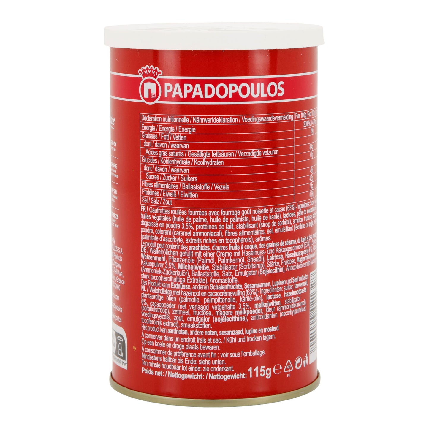 Waffelröllchen Caprice | Fındık-Kakao Kreması | çıtır & kremalı | 115 g