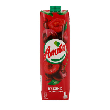 Amita | Sauerkirsch Fruchtsaftgetränk | 15 % Sauerkirschsaft, ohne Konservierungsstoffe | 1 Liter Amita