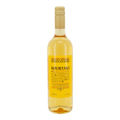 Kourtaki Retsina Weißwein | Traditioneller griechischer Harzwein aus Attiki | 12 % vol | 750 ml