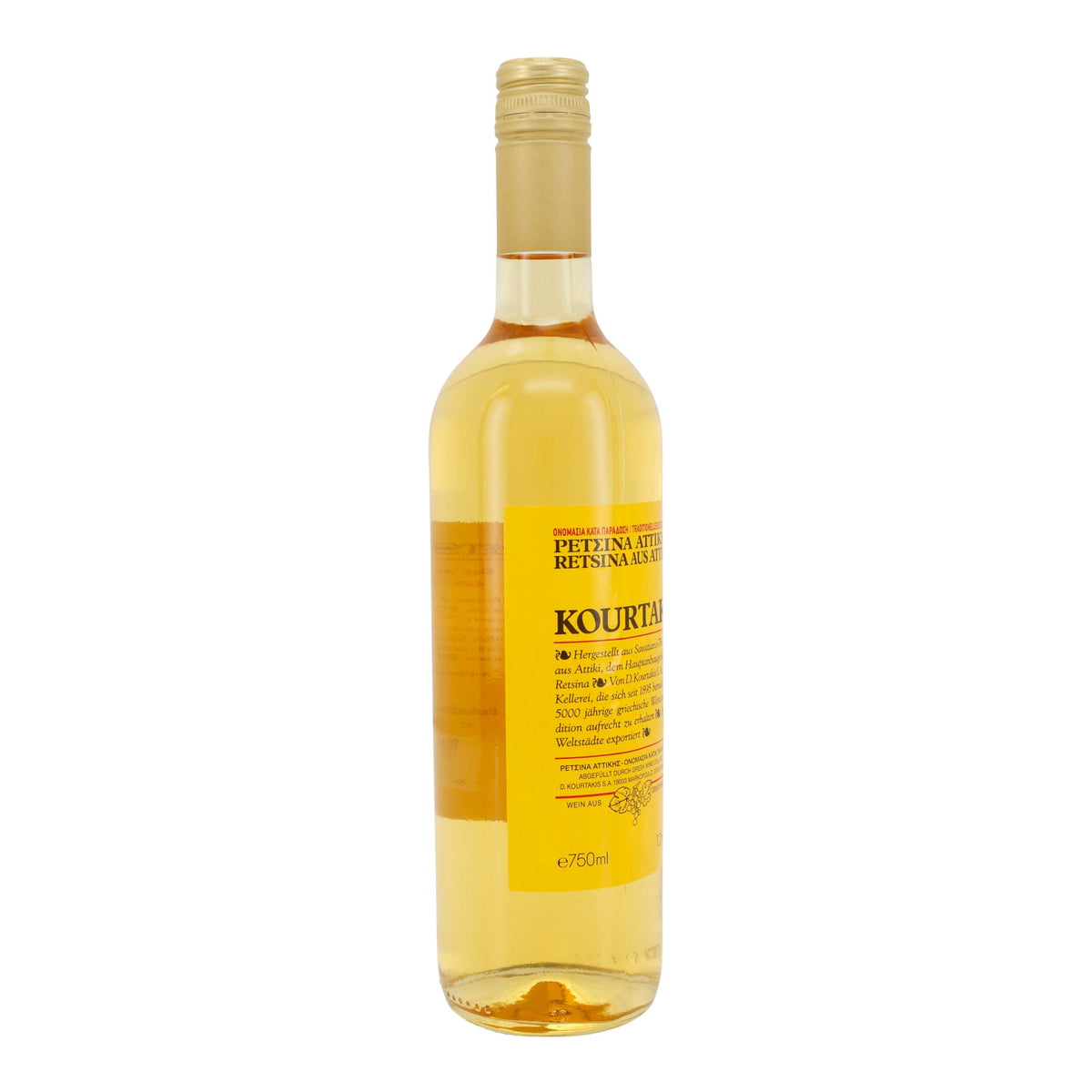 Kourtaki Retsina Weißwein | Traditioneller griechischer Harzwein aus Attiki | 12 % vol | 750 ml Kourtakis