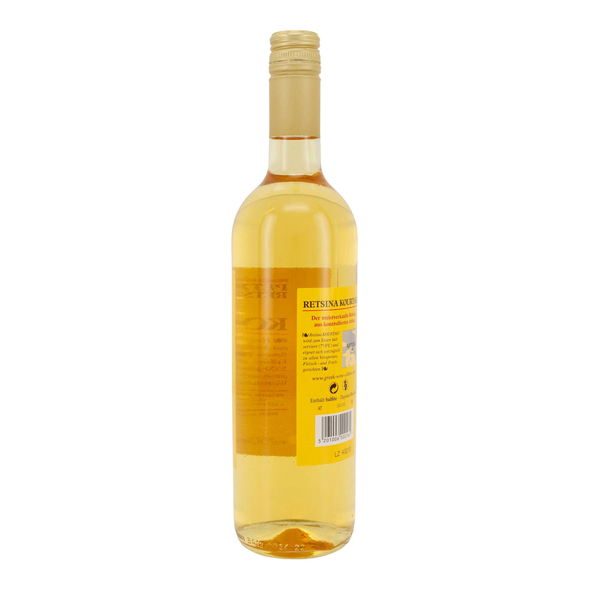 Kourtaki Retsina Weißwein | Traditioneller griechischer Harzwein aus Attiki | 12 % vol | 750 ml Kourtakis