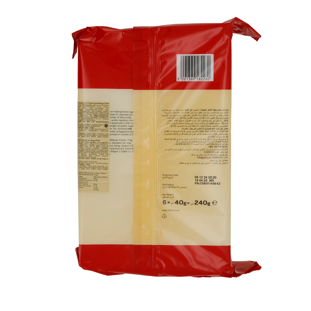 Croissant 7Days | Croissants | Weiche Croissants mit Kakaofüllung | 240 g (6 x 40 g) 7 DAYS