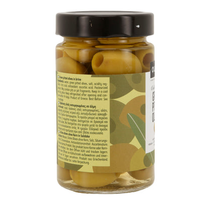 Grüne Oliven Olymp | Chalkidiki entsteint | Vegan, Glutenfrei, Non-GMO | 320 g Glas