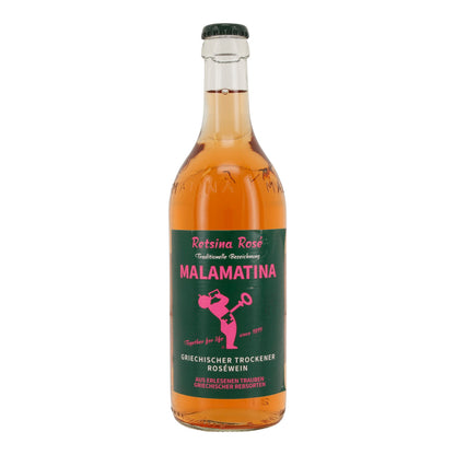 Malamatina Retsina Rosé | Griechischer trockener Roséwein | 11,5 % vol | 500 ml